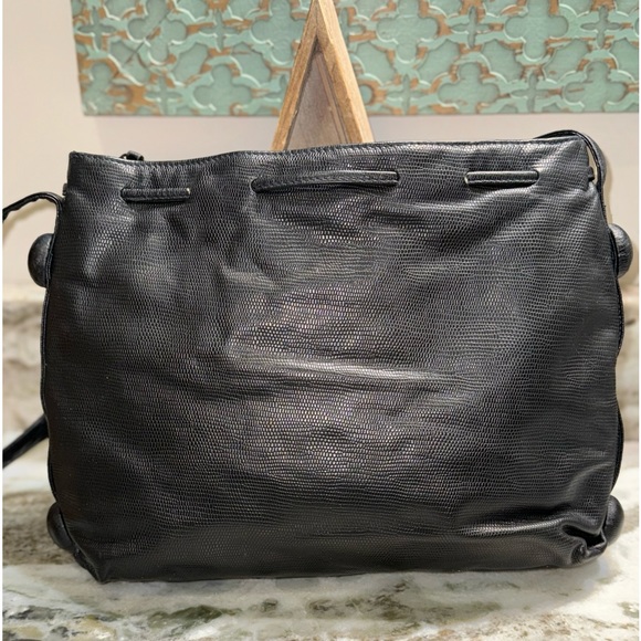 Carlos Falchi Black Drawstring Crossbody - Picture 10 of 16